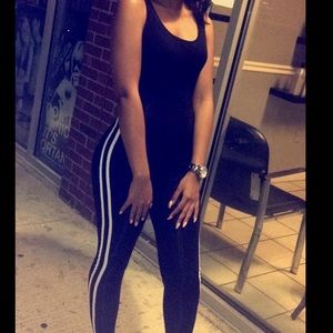 Romper with black stripes